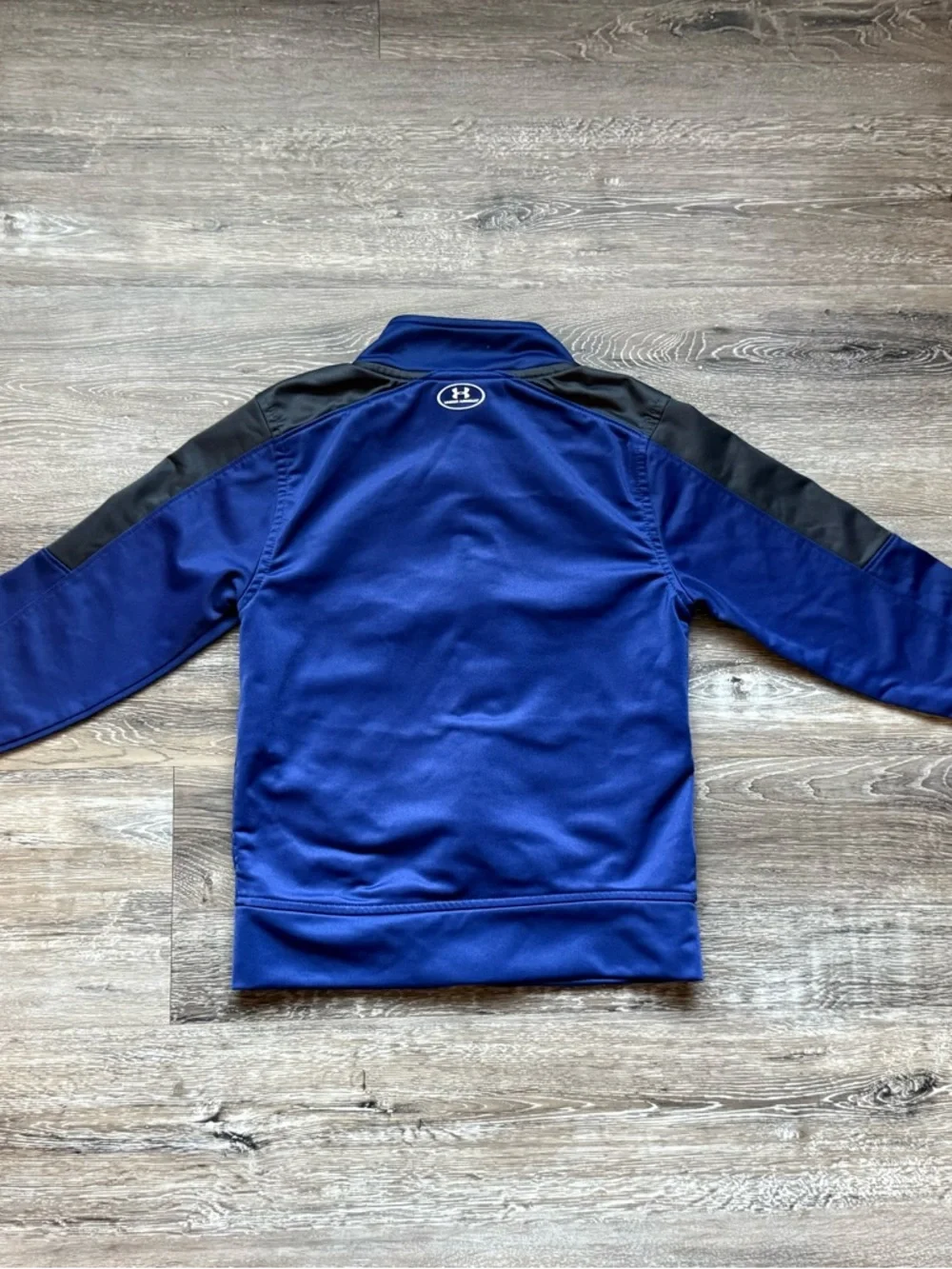 🐻 2/$25 • Under Armour | Blue & Charcoal Grey Full-Zip Track Jacket with • 5T - Picture 4 of 6